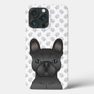 Zwarte Franse Bulldog / Franse Cartoonhond & Pootj Case-Mate iPhone Case