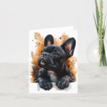 Zwarte Franse Bulldog Groeten Kaart