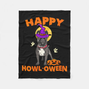 Zwarte Franse Bulldog Heksenkostuum Hond voor Vrou Fleece Deken