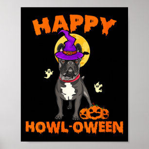 Zwarte Franse Bulldog Heksenkostuum Hond voor Vrou Poster