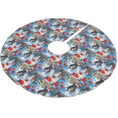 Zwarte Franse Bulldog Kerstfeest Sneeuwscène Kerstboom Rok (Gekanteld)