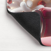 Zwarte Franse Bulldog op een rode stoel Muismat (Hoek)