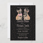 Zwarte Franse Bulldog paar bruid bruidegom bruilof Kaart (Voorkant)