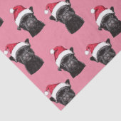 Zwarte Franse Bulldog Roze Kerst Weefsel Papier (Detail)
