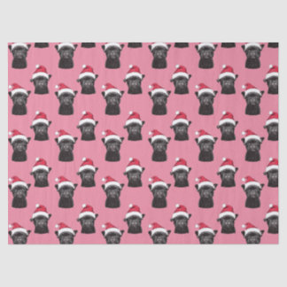 Zwarte Franse Bulldog Roze Kerst Weefsel Papier