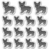Zwarte Franse Bulldog Schattige Cartoon Honden Sticker (Voorkant)
