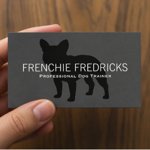 Zwarte Franse Bulldog Silhouet Grijze Hond Liefh Visitekaartje