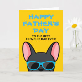 Zwarte Franse Bulldog Vaderdag kaart voor papa