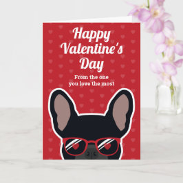 Zwarte Franse Bulldog Valentijnskaart Kaart