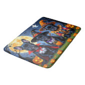 Zwarte Franse Bulldogs Pompoen Halloween Grappig Badmat (Gekanteld)