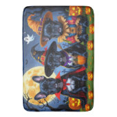 Zwarte Franse Bulldogs Pompoen Halloween Grappig Badmat (Voorkant Verticaal)