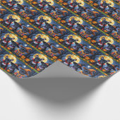 Zwarte Franse Bulldogs Pompoen Halloween Grappig Cadeaupapier (Hoek)