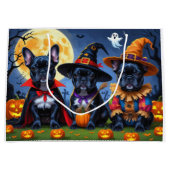 Zwarte Franse Bulldogs Pompoen Halloween Grappig Groot Cadeauzakje (Voorkant)