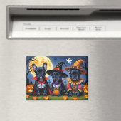 Zwarte Franse Bulldogs Pompoen Halloween Grappig Magneet (Insitu (Vaatwasser))