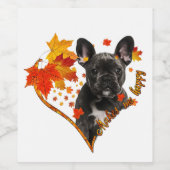 zwarte franse stierenhond maakt me blij met herfst wijn etiket (Enkel label)