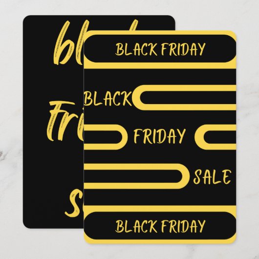zwarte friday-verkoopkaart bedankkaart (Voorkant / Achterkant)