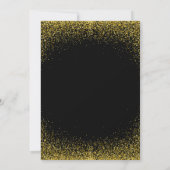 Zwarte Friendsmas uitnodigingen Gouden Glitters (Achterkant)