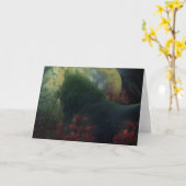 Zwarte Friese paard - Wenskaart Kaart (Gele Bloem)