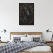 Zwarte Friese sculpturale 3D luxe kunstdruk Canvas Afdruk (Insitu (Slaapkamer))