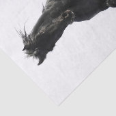 Zwarte Friesiaanse paarden in sneeuw Tissuepapier (Detail)