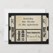 Zwarte funky gestructureerde wervelingen trouwreac kaart (Voorkant)