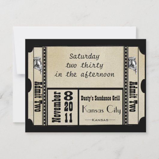 Zwarte funky gestructureerde wervelingen trouwreac kaart (Voorkant)