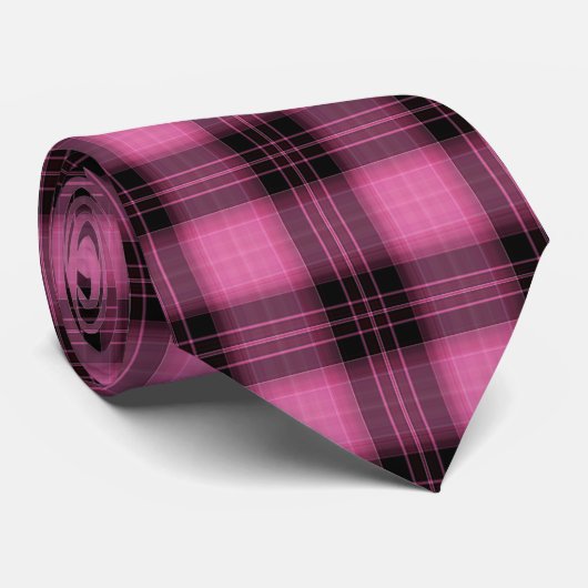 Zwarte Fuschia Pset Mannen Stropdas (Opgerold)