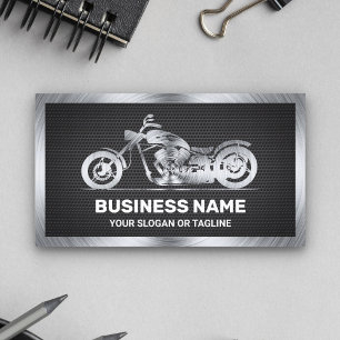 Zwarte Gaas Stalen Motorfiets Motor Mechanicien Visitekaartje