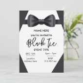 Zwarte galajurkinvitaties kaart (Staand voorkant)