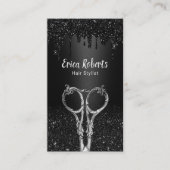 Zwarte galaxy Glitter Drift Salon Visitekaartje (Voorkant)
