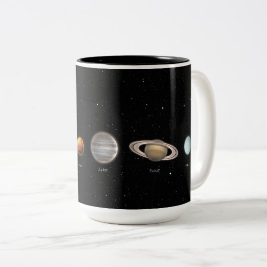 Zwarte Galaxy Print Solar System Mok (Voorkant rechts)