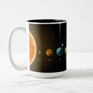 Zwarte Galaxy Print Solar System Mok