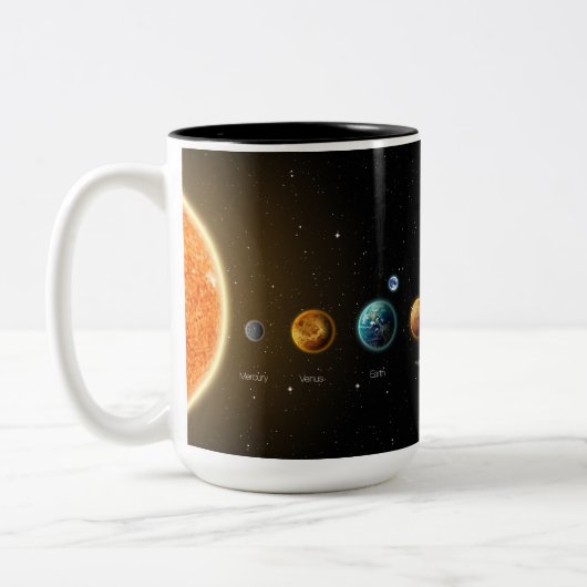 Zwarte Galaxy Print Solar System Mok (Links)