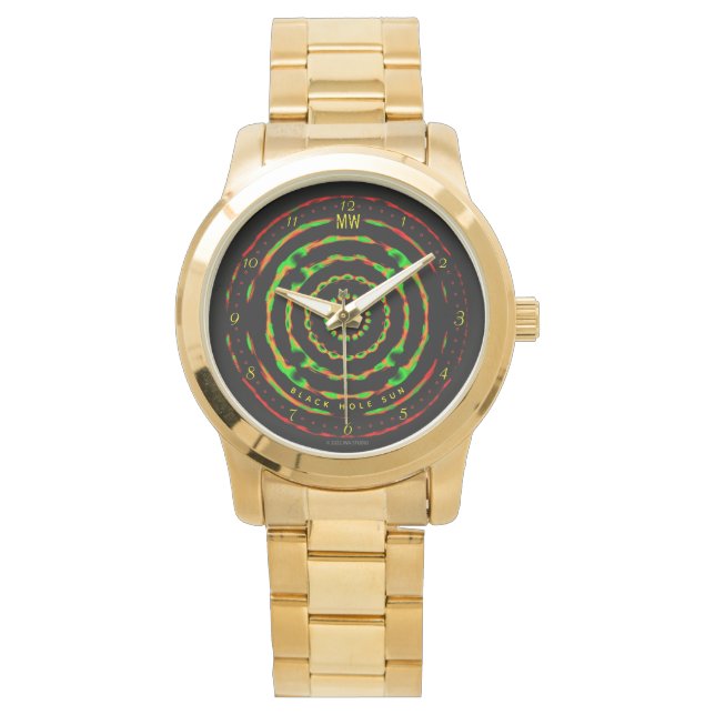Zwarte Gat Zon Gemerkte Horloge (Voorkant)