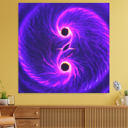 Zwarte gaten canvas afdruk (Insitu (Woonkamer))