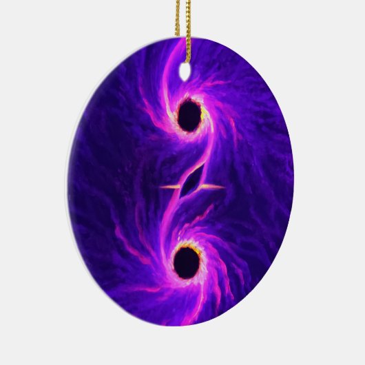 Zwarte gaten keramisch ornament (Rechts)