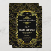 Zwarte Gatsby 50ste huwelijksverjaardag Kaart (Voorkant / Achterkant)