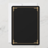 Zwarte Gatsby Art Deco Bruiloft Uitnodigingen (Achterkant)