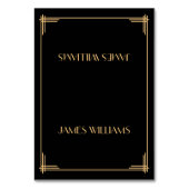 Zwarte Gatsby Art Deco stijl plaatskaarten uit het Kaart (Voorkant)