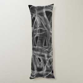 Zwarte gebogen linten, gemarkeerde lijnen in relië lichaamskussen