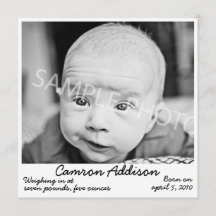 Zwarte geboorteaankondiging aankondiging