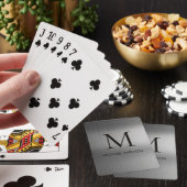 Zwarte Geborstelde Metallic Gepersonaliseerde Mono Pokerkaarten (Insitu)