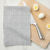 ZWARTE GEBREIDE KOKEN THEEDOEK (Quarter Fold)