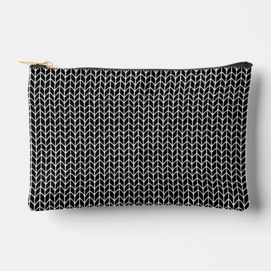 ZWARTE GEBREIDE TASJE VOOR KLEINE ACCESSOIRES ETUI (Voorkant)