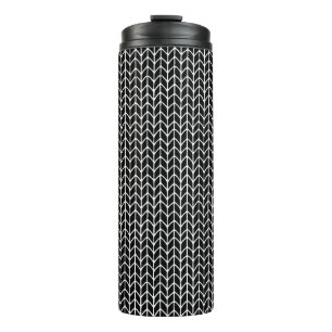 ZWARTE GEBREIDE Thermische Tumbler Thermosbeker
