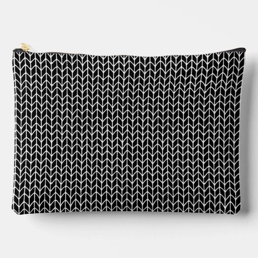 ZWARTE GEBREIDEDE Grote Accessoiretas Etui (Voorkant)