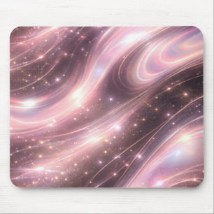 Zwarte & gedempte blush ruimtepatronen AI-kunst Muismat