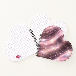 Zwarte & gedempte blush ruimtepatronen AI-kunst  Notitieboek