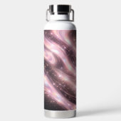 Zwarte & gedempte blush ruimtepatronen AI-kunst Waterfles (Achterkant)