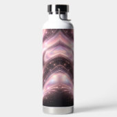 Zwarte & gedempte blush ruimtepatronen AI-kunst Waterfles (Links)
